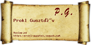 Prokl Gusztáv névjegykártya